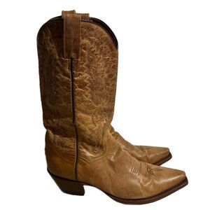 DAN POST DP3463 Santa Rosa Tan Leather Sole Cowgirl WESTERN BOOTS Rodeo Size 10